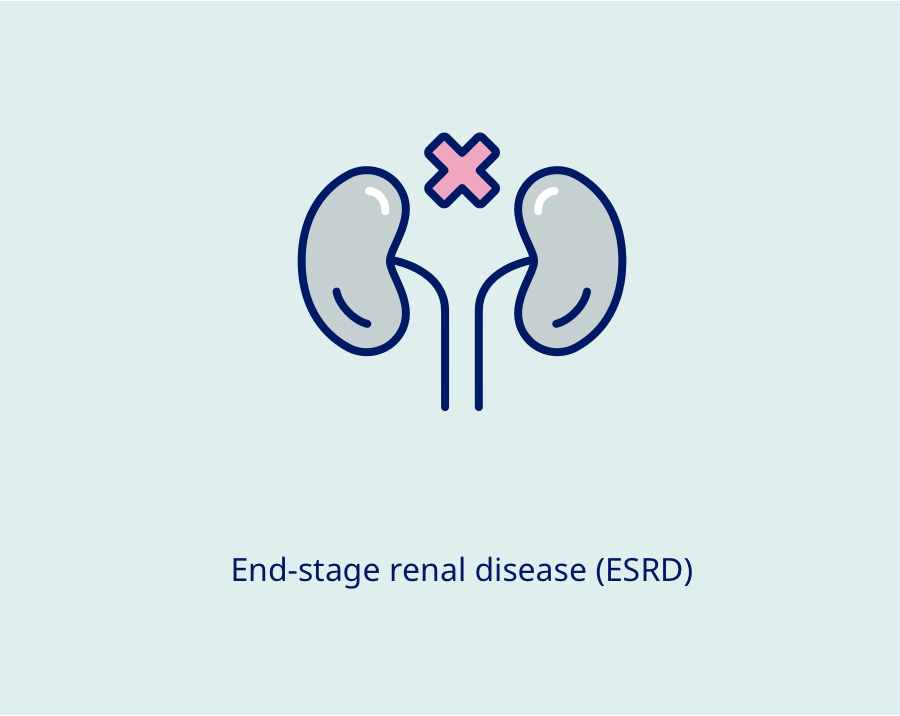 Kidney with X icon