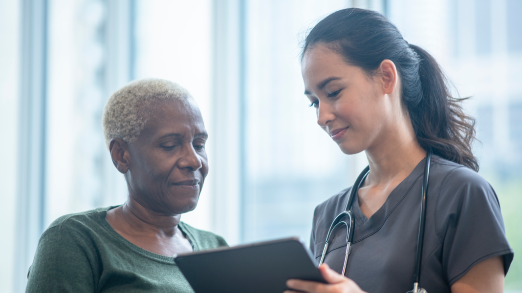 HCP talking with patient