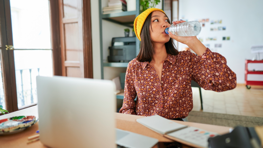 Woman drinking water