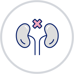 Kidney with X icon